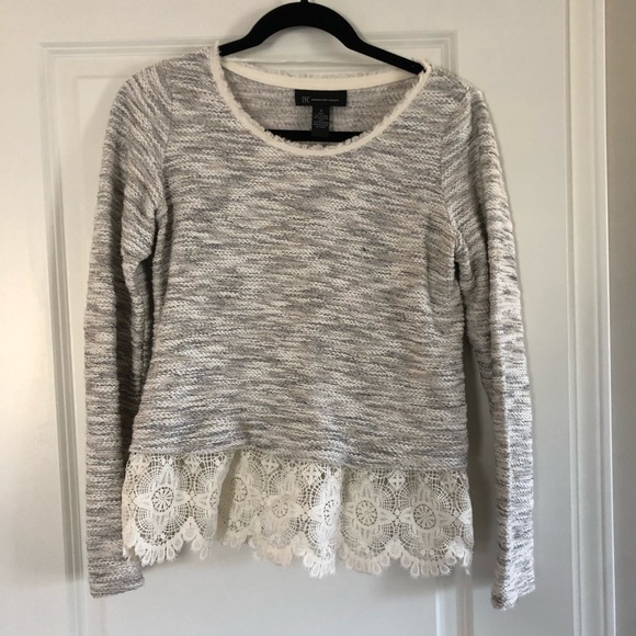 I.N.C. Textured Sweater with Lace Detail - Picture 1 of 4